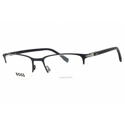 Hugo Boss Men's Eyeglasses - Matte Blue Metal Rectangular Shape Frame | 1007/IT FLL 00 ,
