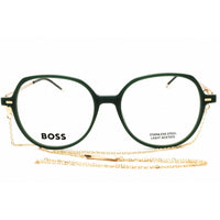 Hugo Boss Women's Eyeglasses - Green Plastic Round Shape Full Rim Frame | 1391 01ED 00 ,