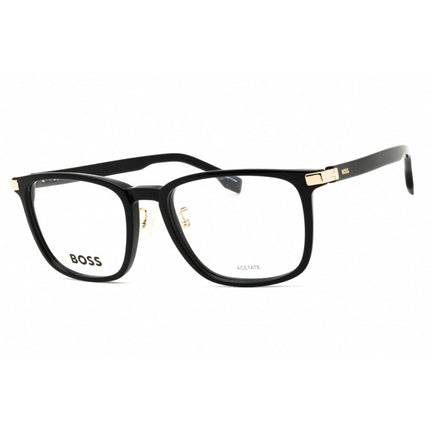 Hugo Boss Men's Eyeglasses - Black/Gold Acetate Rectangular Frame | 1408/F 02M2 00 ,