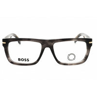 Hugo Boss Men's Eyeglasses - Grey Horn Plastic Rectangular Shape Frame | 1503 02W8 00 ,