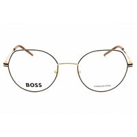 Hugo Boss Women's Eyeglasses - Gold/Black Metal Round Full Rim Frame | 1591 0RHL 00 ,