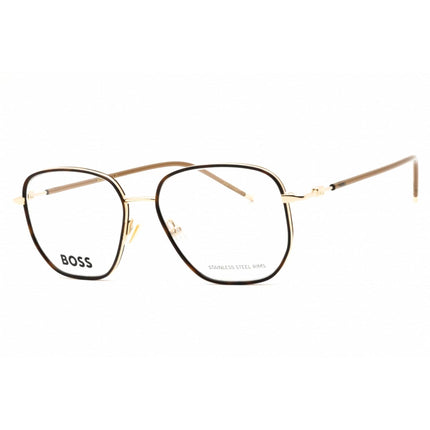 Hugo Boss Men's Eyeglasses - Gold/Havana Metal Oval Full Rim Frame | 1430 006J 00 ,