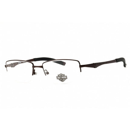 Harley Davidson Men's Eyeglasses - Brown Metal Cat Eye Half Rim Frame | HD0365 D96 ,