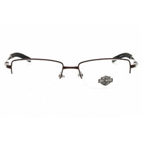 Harley Davidson Men's Eyeglasses - Brown Metal Cat Eye Half Rim Frame | HD0365 D96 ,