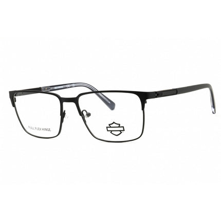 Harley Davidson Men's Eyeglasses - Matte Black Metal Rectangular Frame | HD0976 002 ,