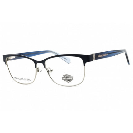 Harley Davidson Men's Eyeglasses - Matte Blue Metal Cat Eye Shape Frame | HD50057 091 ,
