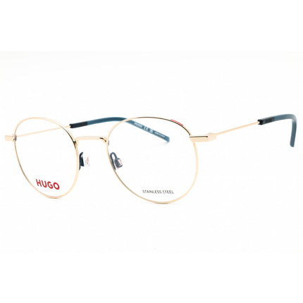 Hugo Men's Eyeglasses - Gold/Blue Metal Round Shape Full Rim Frame | HG 1122 0LKS 00 ,