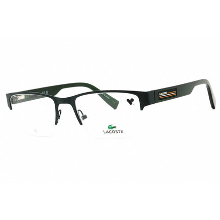 Lacoste Men's Eyeglasses - Matte Green Rectangular Metal Half Rim Frame | L2299 301 ,