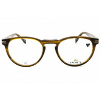 Lacoste Men's Eyeglasses - Round Striped Khaki Acetate Full Rim Frame | L2966 275 ,