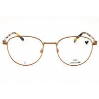 Lacoste Men's Eyeglasses - Round Shape Amber Gold Metal Full Rim Frame | L2312 750 ,