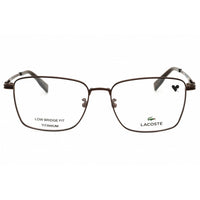 Lacoste Men's Eyeglasses - Satin Brown Metal Rectangular Shape Frame | L2529LB N 200 ,