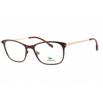 Lacoste Men's Eyeglasses - Brown/Rose Gold Rectangular Metal Frame | L2276 210 ,