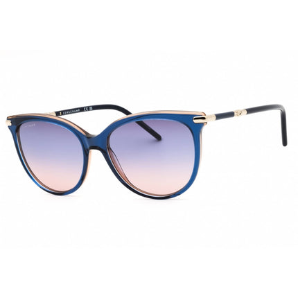 Longchamp Women's Sunglasses - Blue/Rose Acetate Round Full Rim Frame | LO727S 435 ,