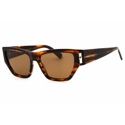 Longchamp Women's Sunglasses - Striped Brown/Green Cat Eye Shape Frame | LO774S 211 ,