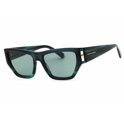 Longchamp Women's Sunglasses - Striped Blue/Grey Acetate Full Rim Frame | LO774S 407 ,