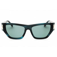 Longchamp Women's Sunglasses - Striped Blue/Grey Acetate Full Rim Frame | LO774S 407 ,