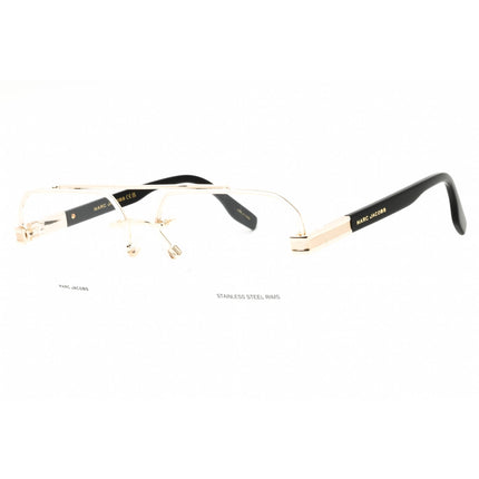 Marc Jacobs Men's Eyeglasses - Gold/Black Rectangular Half Rim Frame | 714 0RHL 00 ,