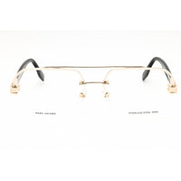 Marc Jacobs Men's Eyeglasses - Gold/Black Rectangular Half Rim Frame | 714 0RHL 00 ,