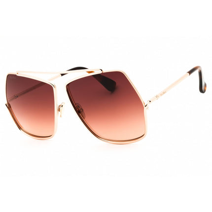 Max Mara Women's Sunglasses - Shiny Rose Gold Metal Oversized Frame | MM0006 28F ,