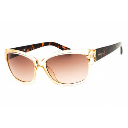 Nautica Women's Sunglasses - Peach/Brown Rectangular Shape Full Rim Frame | N2223S 830 ,
