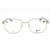 Nike Men's Eyeglasses - Satin Silver/Grey Metal Full Rim Geometric Frame | 8400 045 ,