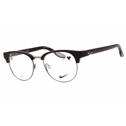 Nike Unisex Eyeglasses - Burgundy/Silver Metal Full Rim Round Shape Frame | 8402 605 ,