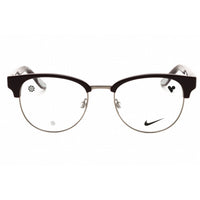 Nike Unisex Eyeglasses - Burgundy/Silver Metal Full Rim Round Shape Frame | 8402 605 ,