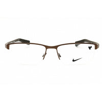 Nike Men's Eyeglasses - Walnut Cargo Khaki Half Rim Rectangular Frame | 8098N 215 ,