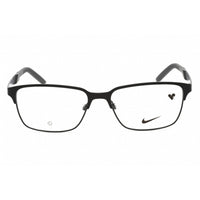 Nike Men's Eyeglasses - Satin Black/Dark Grey Full Rim Rectangular Frame | 8213 001 ,