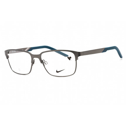 Nike Men's Eyeglasses - Satin Gunmetal/Space Blue Metal Rectangular Frame | 8213 074 ,