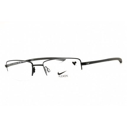 Nike Men's Eyeglasses - Satin Black Metal Half Rim Rectangular Shape Frame | 4292 001 ,