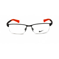 Nike Unisex Eyeglasses - Satin Black Fade Metal Half Rim Rectangular Frame | 8098 007 ,