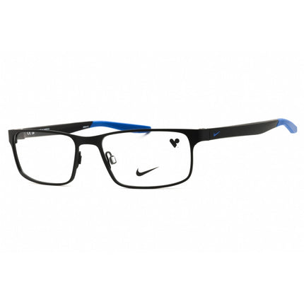 Nike Unisex Eyeglasses - Satin Black/Racer Blue Full Rim Rectangular Frame | 8131N 008 ,