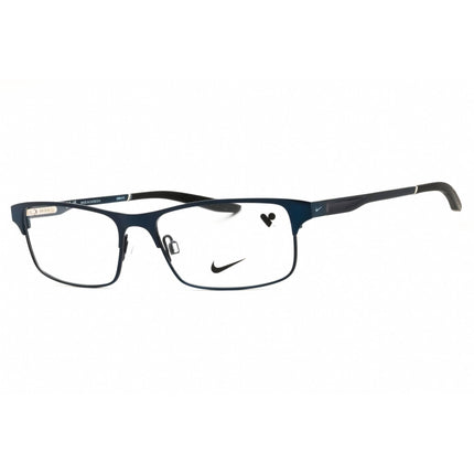 Nike Men's Eyeglasses - Satin Navy/Black Metal Full Rim Rectangular Frame | 8046 N 401 ,