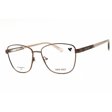 Nine West Women's Eyeglasses - Brown Metal Rectangular Full Rim Frame | NW8020 200 ,