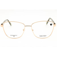 Nine West Women's Eyeglasses - Gold Metal Rectangular Full Rim Frame | NW8020 717 ,