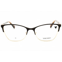 Nine West Women's Eyeglasses - Brown/Gold Metal Rectangular Shape Frame | NW8022 200 ,