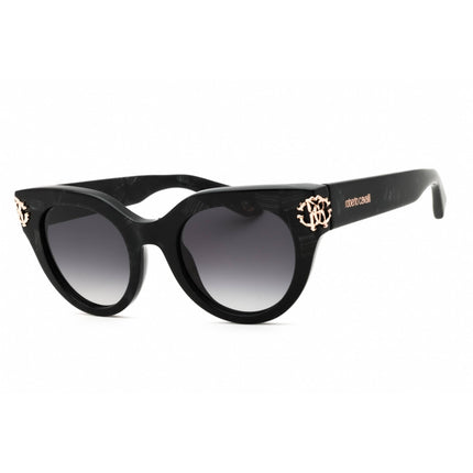 Roberto Cavalli Women's Sunglasses - Shiny Black Full Rim Cat Eye Frame | SRC065M 0981 ,