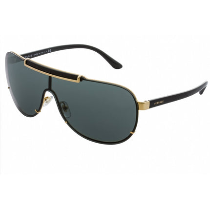 Versace Unisex Sunglasses - Gold/Black Metal Shield Full Rim Frame | VE2140 100287 ,