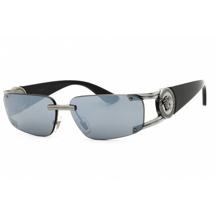 Versace Unisex Sunglasses - Rectangular Shape Grey/Black Metal Frame | VE2291 10006G ,