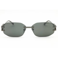 Versace Unisex Sunglasses - Gunmetal Metal Rimless Oval Shape Frame | 0VE2274 10016G ,