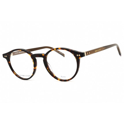 Tommy Hilfiger Men's Eyeglasses - Havana Acetate Full Rim Round Frame | TH 1813 086 ,
