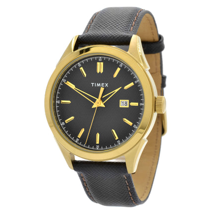 Timex Women's Watch - Torrington Quartz Black Dial Leather Strap Date | TW2R904009J ,