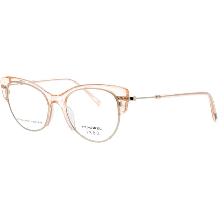 1880-Morel Men's Eyeglasses - Crystal/Gold Acetate Cat Eye Shape Frame | 60098M PD12 ,