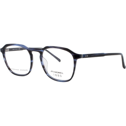 1880-Morel Men's Eyeglasses - Blue/Black Plastic Square Full Rim Frame | 60103M BB03 ,
