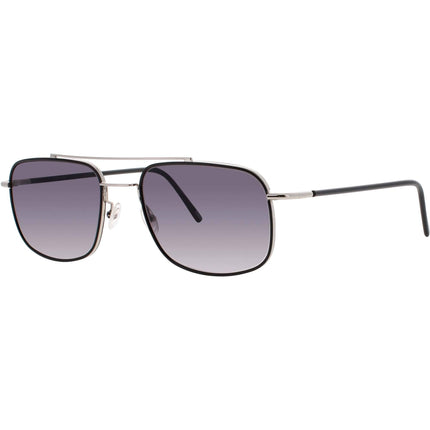 Andy Wolf Men's Sunglasses - Silver/Black Metal Full Rim Frame | AMON H SUN COL A ,