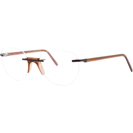 Andy Wolf Unisex Eyeglasses - Gunmetal/Transparent Brown Rimless Frame | GAWECKI D ,