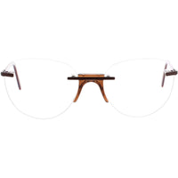 Andy Wolf Unisex Eyeglasses - Gunmetal/Transparent Brown Rimless Frame | GAWECKI D ,