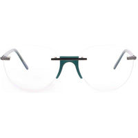 Andy Wolf Unisex Eyeglasses - Gunmetal/Opaque Forest Green Rimless Frame | GAWECKI E ,