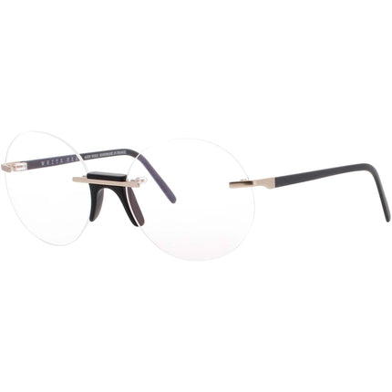 Andy Wolf Unisex Eyeglasses - Gold Metal/Acetate Oval Shape Rimless Frame | IGNACIO A ,